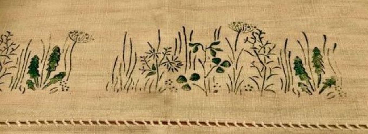 Stoffdruck mit Holzmodeln